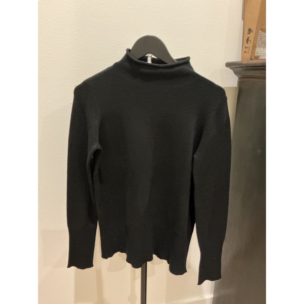 French Connection Womens Black Mock Neck Ribbed Cuff Knit Sweater Size M